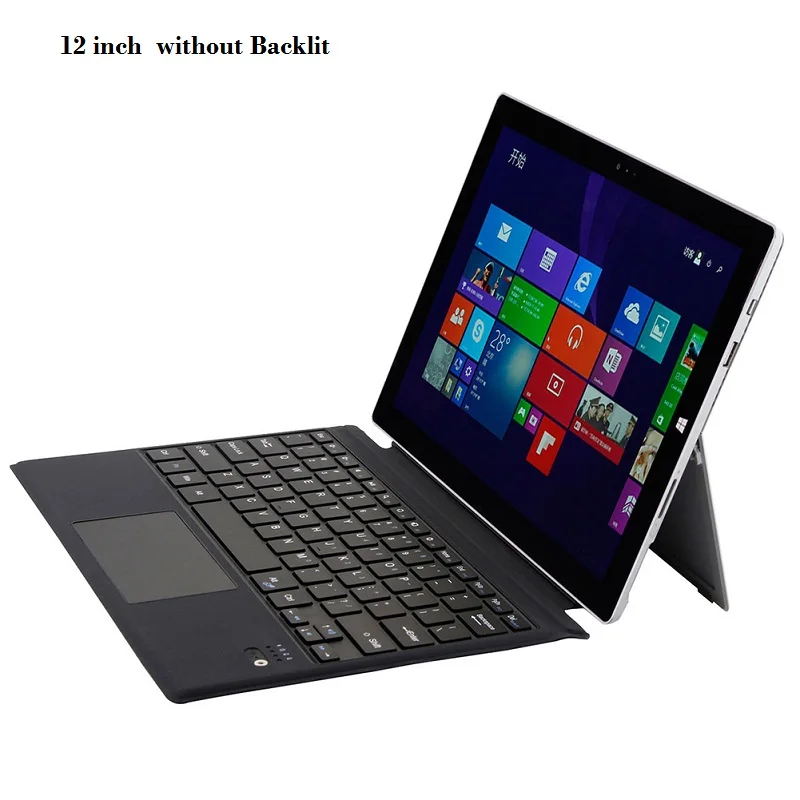 10/12 дюймов Ультратонкий Bluetooth клавиатура беспроводной планшет клавиатура для Surface Pro 3-6 ультра-тонкий портативный 4 мм стиль легко носить с собой - Цвет: 12 inch NO Backlit