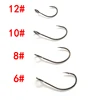 OUTKIT 10pcs Size 6#-12# for Fishing Lure Jig Spoon Hook Single Fish Bait Hook Inline Hook Big Eye Sharp High Carbon Steel ► Photo 3/6