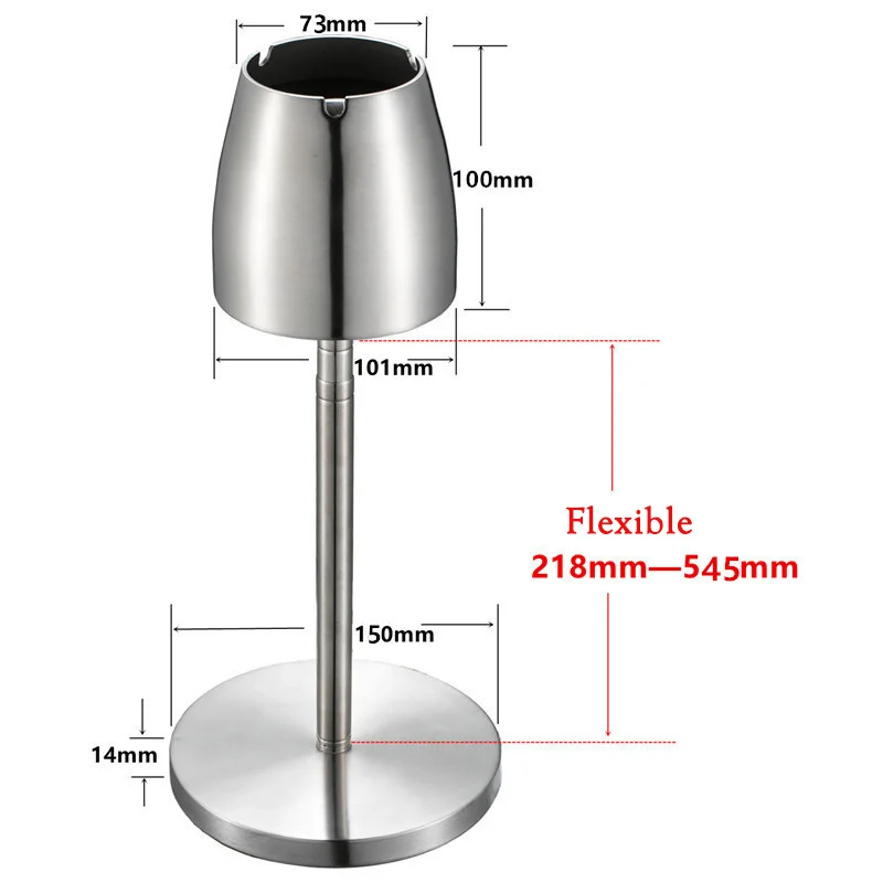 Портативный Телескопический пепельница из нержавеющей стали пепельница с защитой от ветра нержавеющая сталь домашний металлический Настольный аксессуары для курения подарок для мужчин