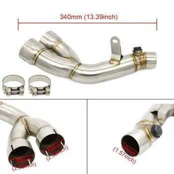 

For Yamaha YZF R6 2006-2020 Exhaust Mid Muffler Pipe Silencer System Clamp Replace midpipe YZFR6 Exhaust Mid Pipe