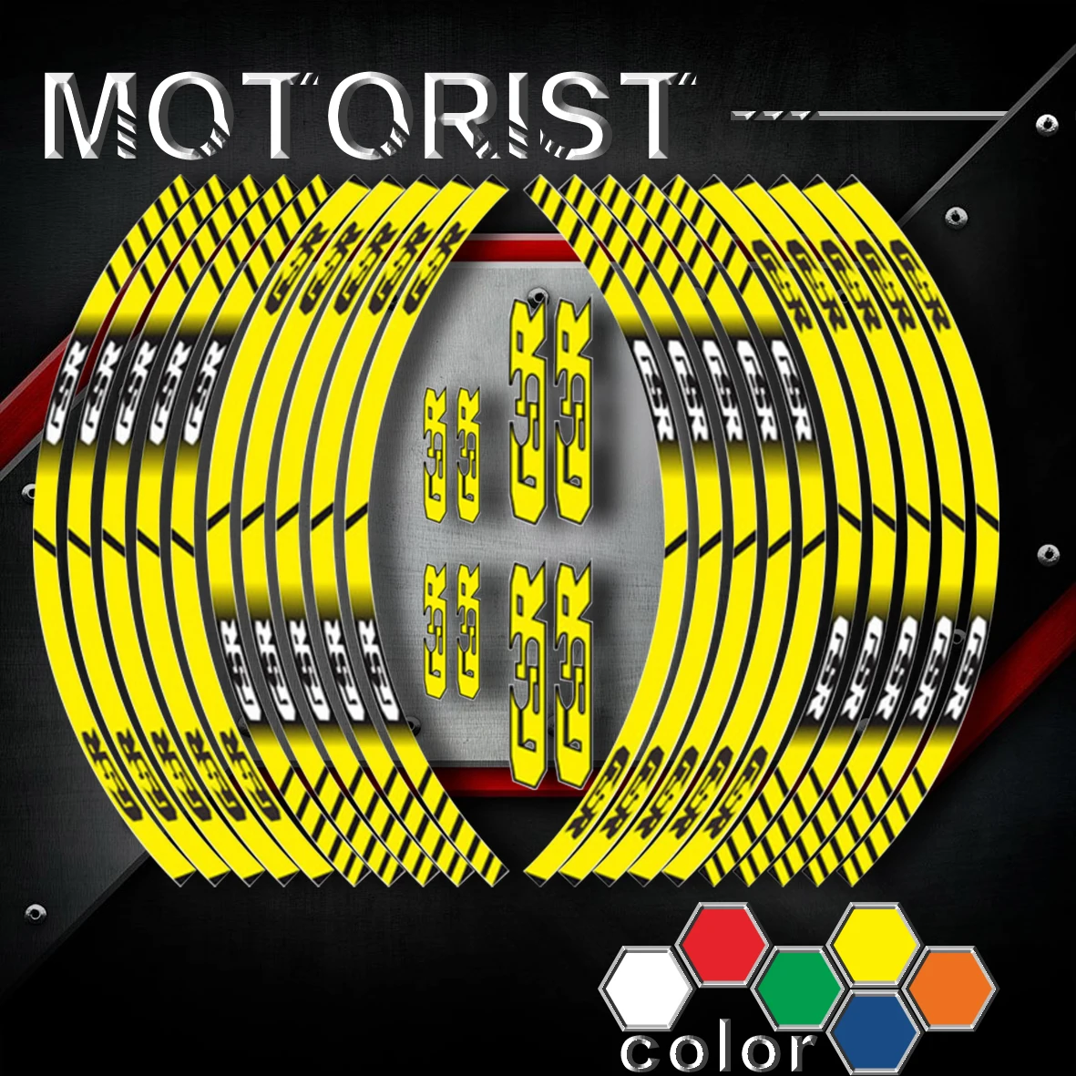 

Motorcycle Stickers inner wheel reflective decoration rim stripes decals For SUZUKI GSR 600 750 gsr a kit of 10 stripes sticker