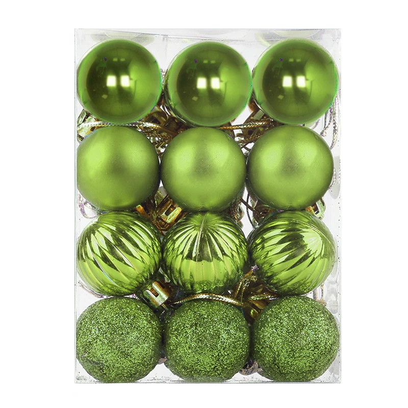 fruit green 24 шт. рождественские мячики елочные шары рождественские подвесные шары украшения для рождественской елки вечерние украшения Семейные Рождественские украшения аксессуары - Цвет: fruit green