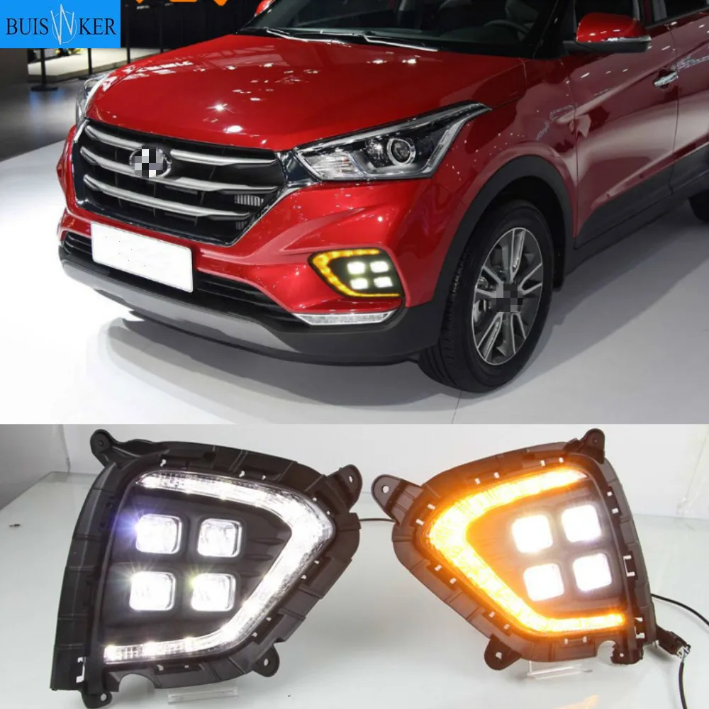 2 шт. DRL Светодиодный дневной светильник колпак противотуманных фар LED с желтым