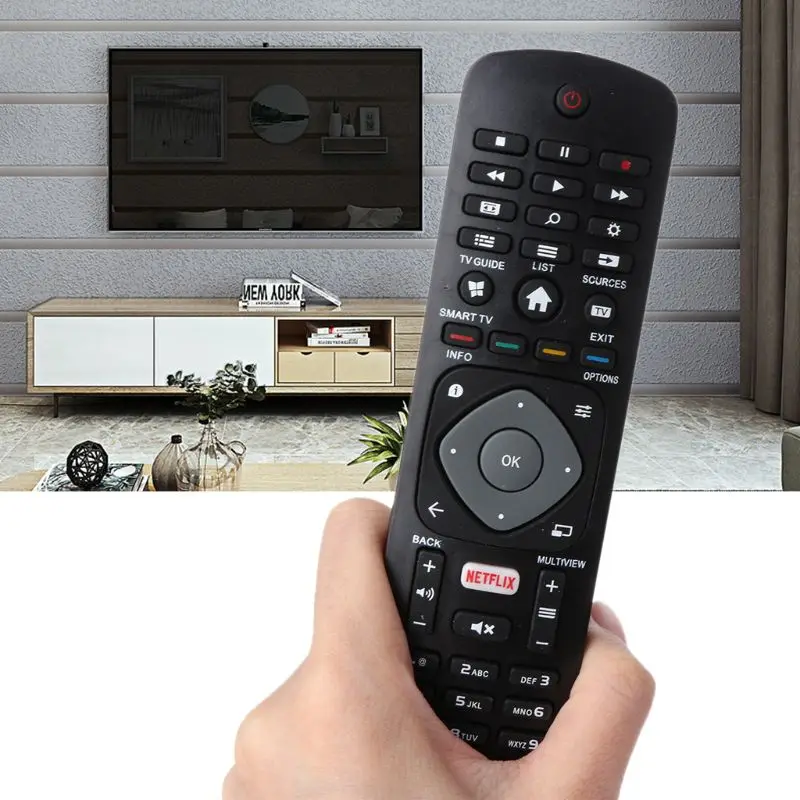 Черный, черный пульт дистанционного управления для Philips NETFLIX Smart tv 398GR08BEPHN0012HT 1635008714 43PUS6162