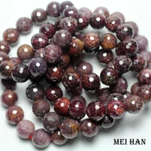 Meihan граненый браслет из натурального бирманского рубина 13-13,5 мм(14 бусин/Набор/63 г), Круглый браслет для подарка или ювелирных изделий, сделай сам