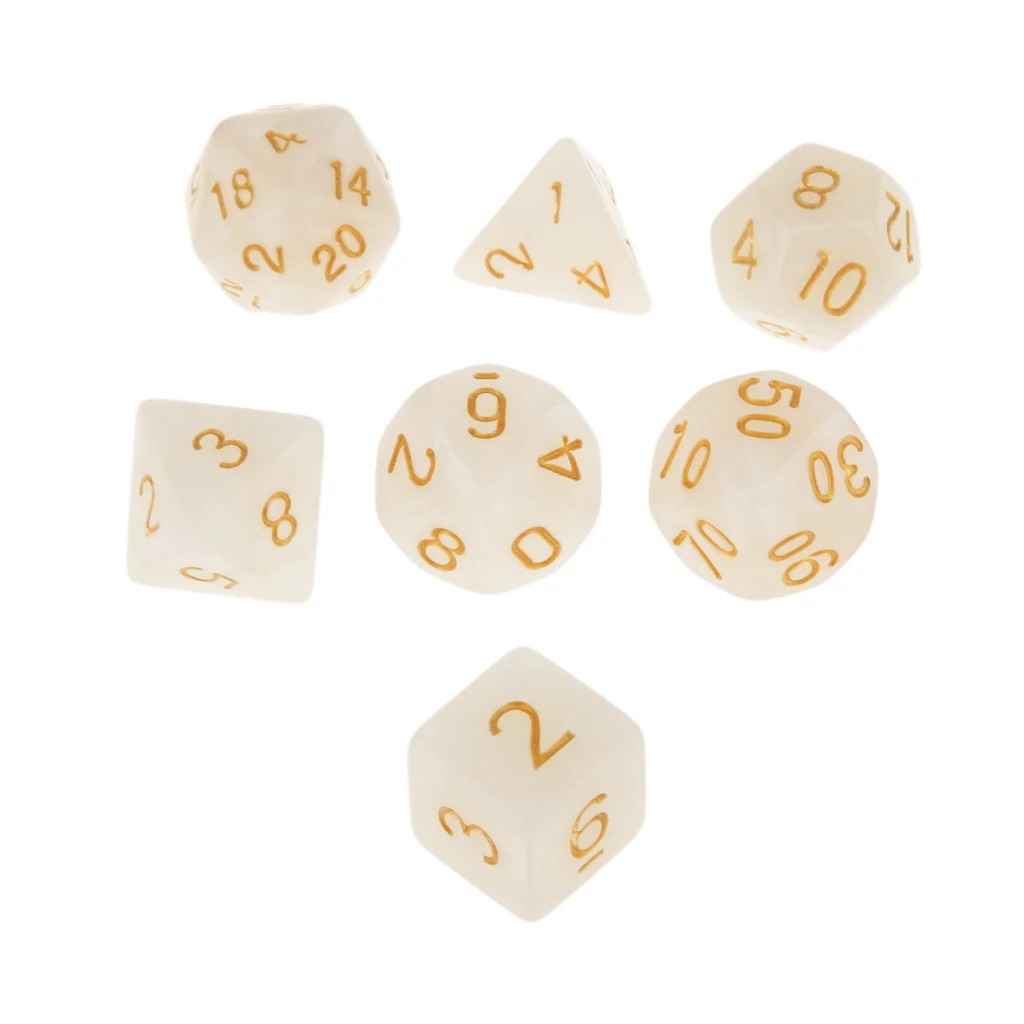 Акриловые кости 7Die комплект (D4/D6/D8/D10/D12/D20) для D &amp ролевые TRPG Настольная игра