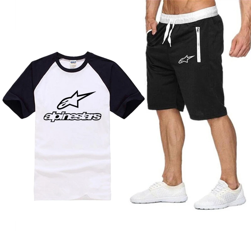 

New 2020 Fashion t-shirt Shorts Set Men Summer 2pc Tracksuit+Shorts Sets Beach Mens Casual Shirts Sportswears Oversized T shirt