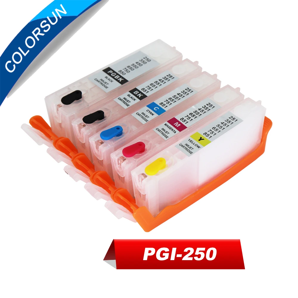 5pc PGI 250 ink cartridge for canon IP7220 MG5420 MG5422 MX722 MX922