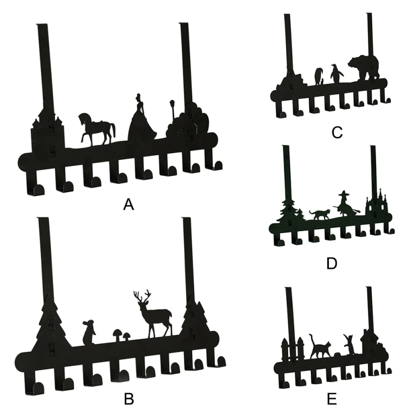 Door Behind Hangers Cartoon Animal Iron Hooks Decorative Key Holder Coat Rack Home Decor Storage Organizer Multifunction