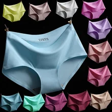 

Sexy Style Fashion Women's Panties Ice Silk Cool Refreshing Seamless Underwear Triangle Big Yards Female Briefs