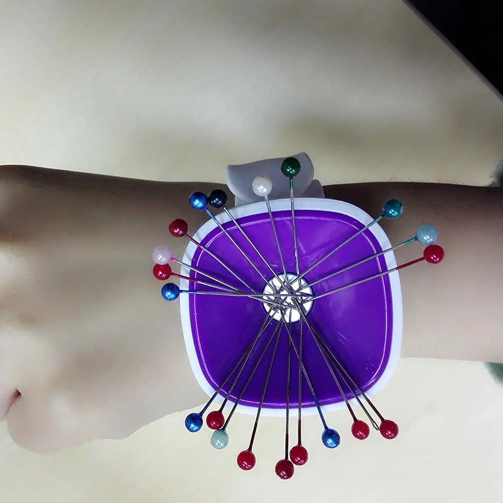 DIY аксессуары для запястья коробка для иголок Вязание портативный Pin Подушка удобное хранение Магнитный швейный контейнер инструмент случайный цвет