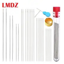 LMDZ 26Pcs Assorted Perlen Nadeln Einschließlich 6 Pcs Big Eye Perlen Nadeln + 20 Pcs Lange Gerade Sicken Gewinde nadeln