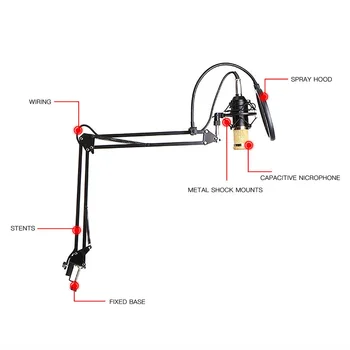 

Electronic Microphone Condenser Microphone Portable Microphone Bundle Mikrofon for Computer Microfone