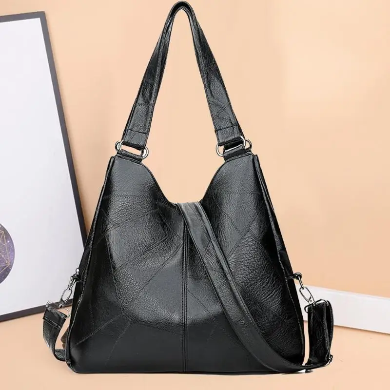 Модная сумка на плечо из искусственной кожи, винтажная женская сумка на плечо, кожаная однотонная сумка-мессенджер, большие сумки, женские сумки