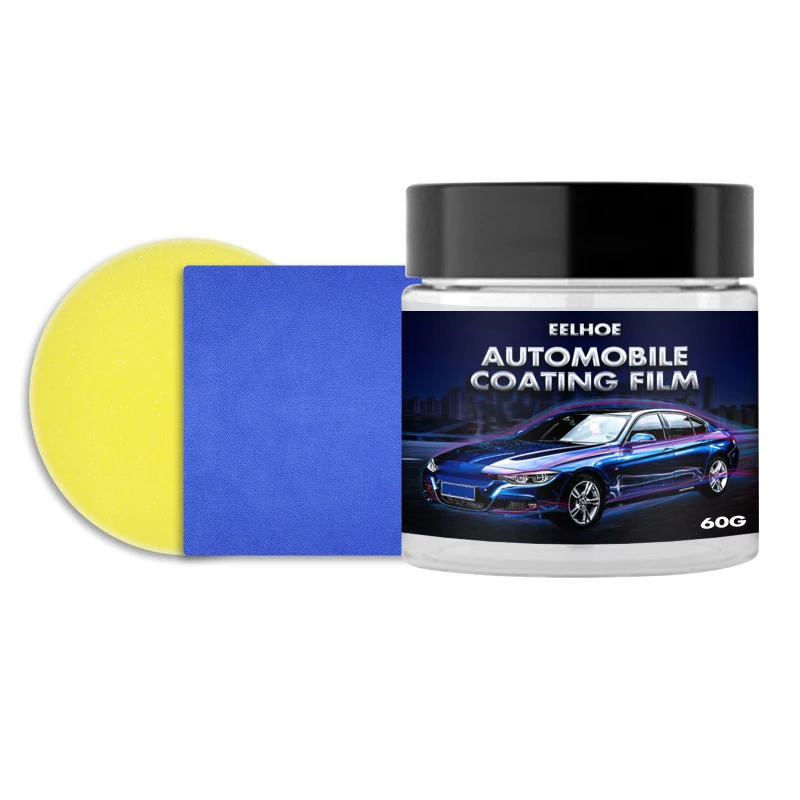 Juego de cera Chapado en cristal para coche, cera de Carnauba para pintura brillante dura, recubrimiento de cuidado, pequeño reparador para arañazos, mantenimiento con toalla de esponja, 30/60g