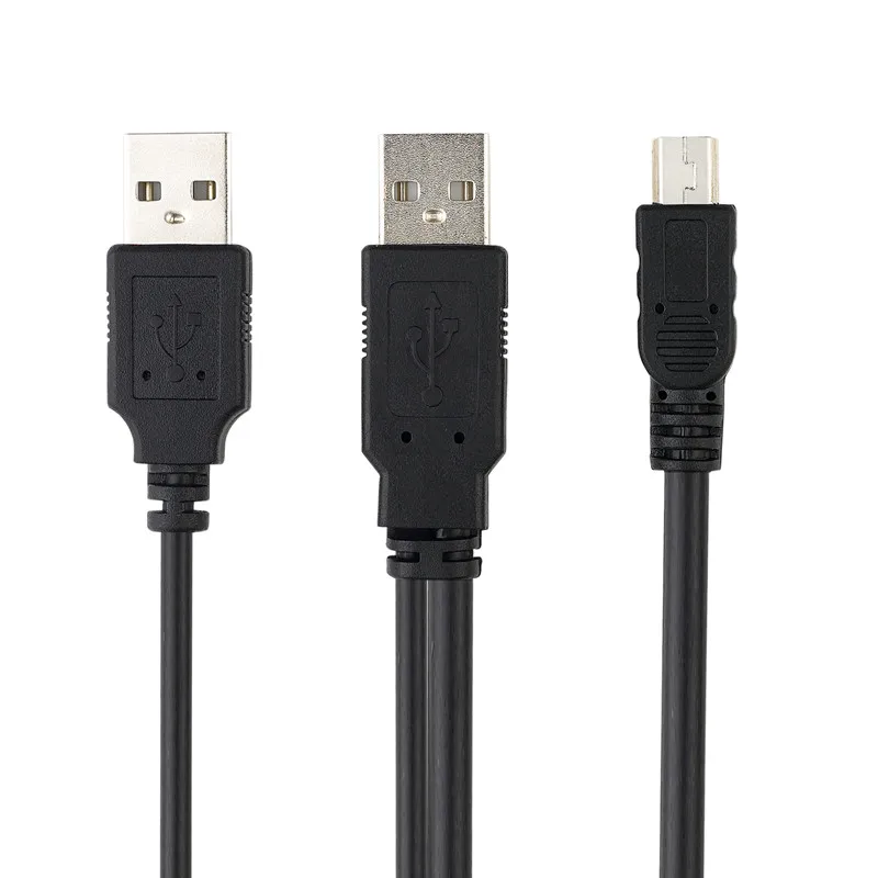 Кабель USB 2,0 типа A с разъемом Mini 5P+ usb-кабель с разъемом «Папа-папа» для разветвителя питания Y для HDD MP3 MP4 camera 0,7 m/70 см