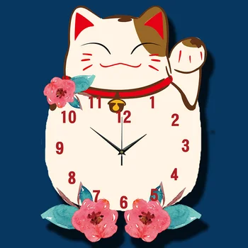 

Cartoon cat wall clock restaurant hotel lobby ornaments wall interior furnishings wall clock modern design clocks