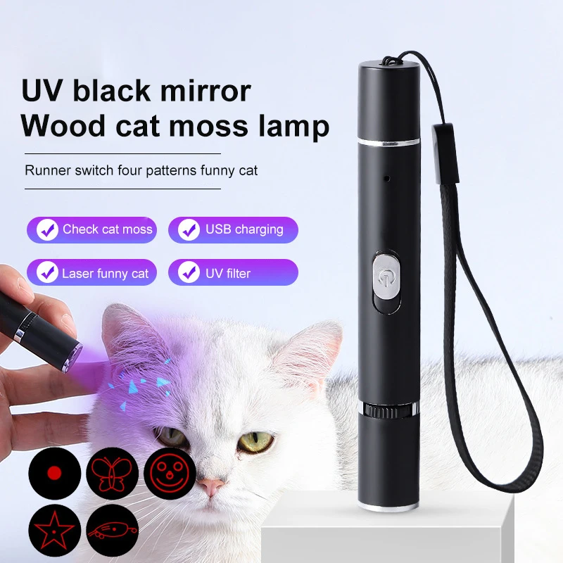 4x 250Mile 2in1 Red Laser Pointer Pen Mini LED Flashlight 650nm Pet Cat Toy AA 