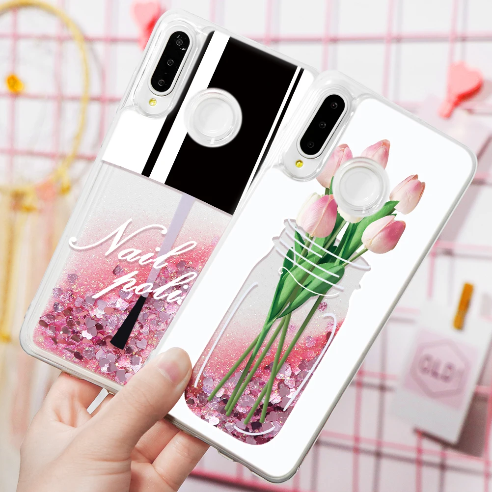Чехол с блестками и зыбучим песком для Huawei Honor 8X 9 Lite 10 7 7X 8 8C View 20 Play Y6 Y7 Y9 Prime Pro 2017 2018