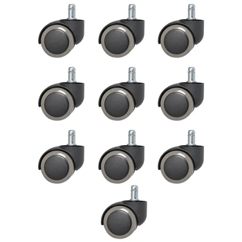 

10PCS Office Chair Caster Wheels 2 Inch Replacement Wheels Castor Wheels Roller Rubber Furniture Hardware(11X22Mm)