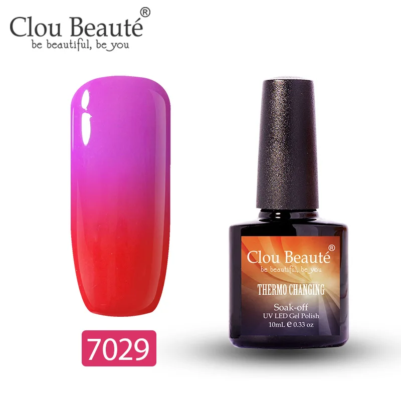 7029 Clou Beaute термо-меняющийся УФ-гель для ногтей Топ УФ светодиодный гель лак для ногтей Гибридный впитывающий гель лак Лаки Lucky Nail paint 10 мл - Цвет: 7029