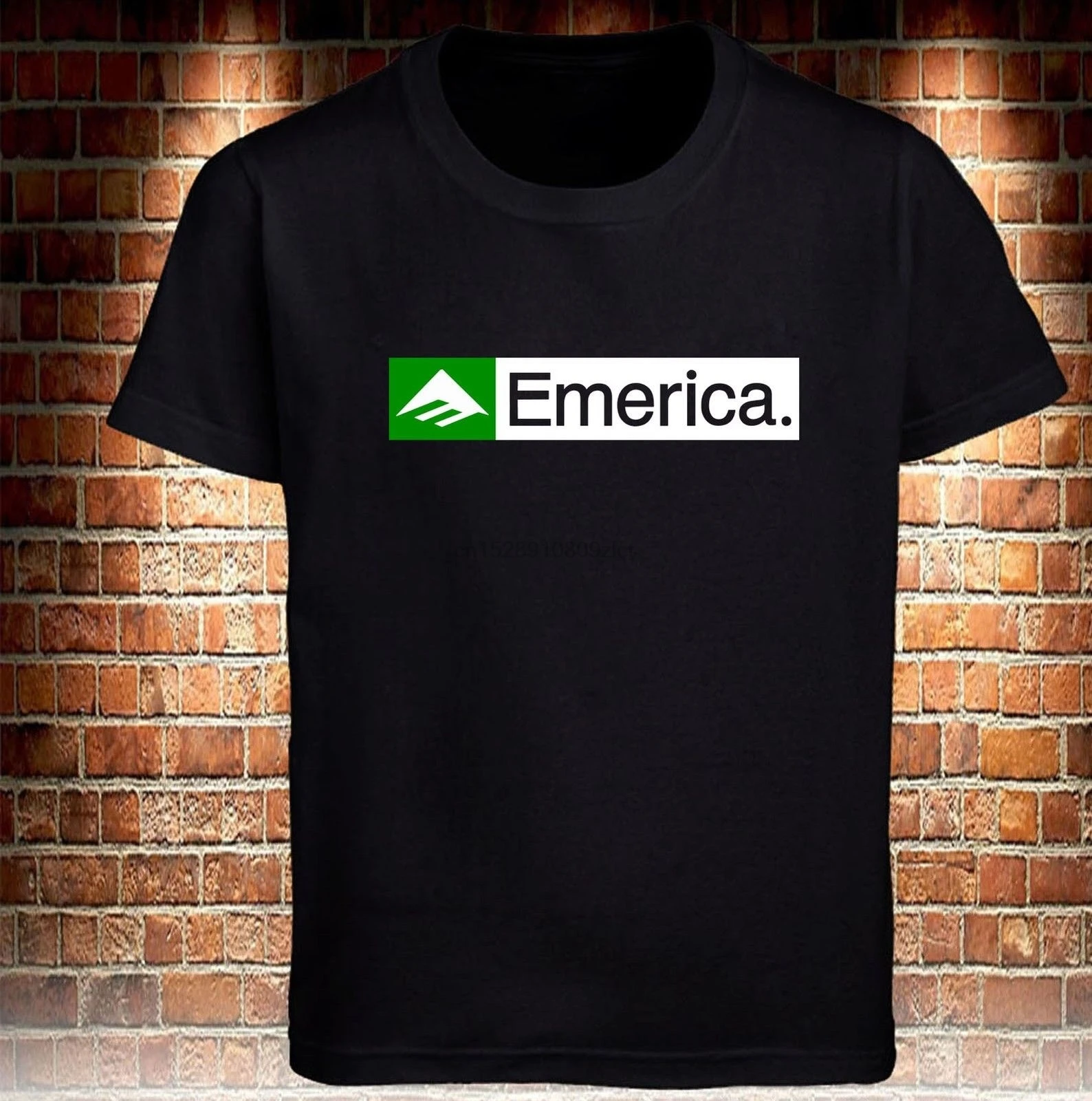 Emerica скейтборд логотип черная футболка Серый Белый Мужская размер от S до 3XL