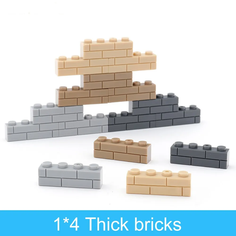 200 шт. DIY строительные блоки толстые настенные фигурки кирпичи 1x4 точки