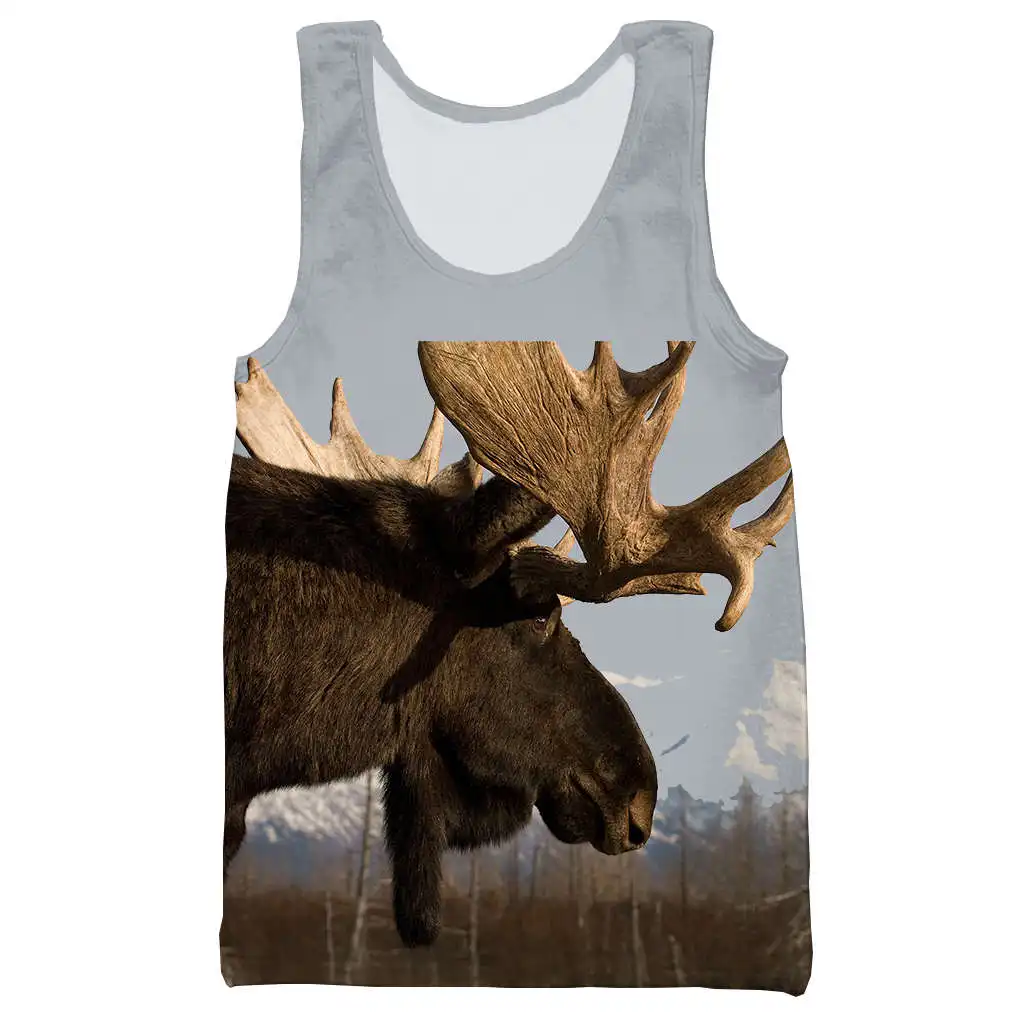 MOOSE 3D Печатный Топ на бретелях для мужчин модный крутой летний топ на бретелях для работы Мужские Женские топы топ на бретелях - Цвет: 05