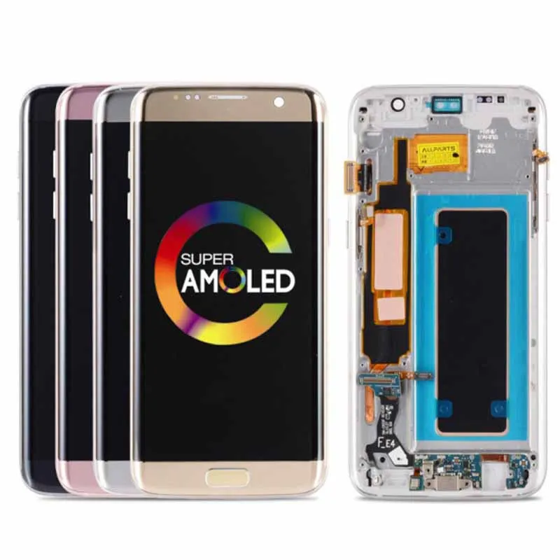 Оригинальный модуль оригинальный для samsung Galaxy S7 Edge ЖК-дисплей с рамкой в сборе