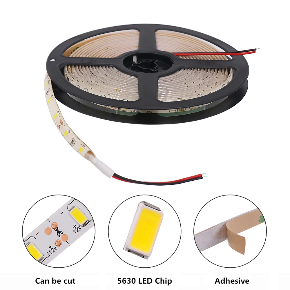 1 м 2 м 3 м 4 м 5 м 50 см DC12V светодиодный ленты SMD 5630 5730 светодиодный светильник полосы 120 светодиодный s/m гибкая Водонепроницаемый светодиодный лента светильник теплый белый