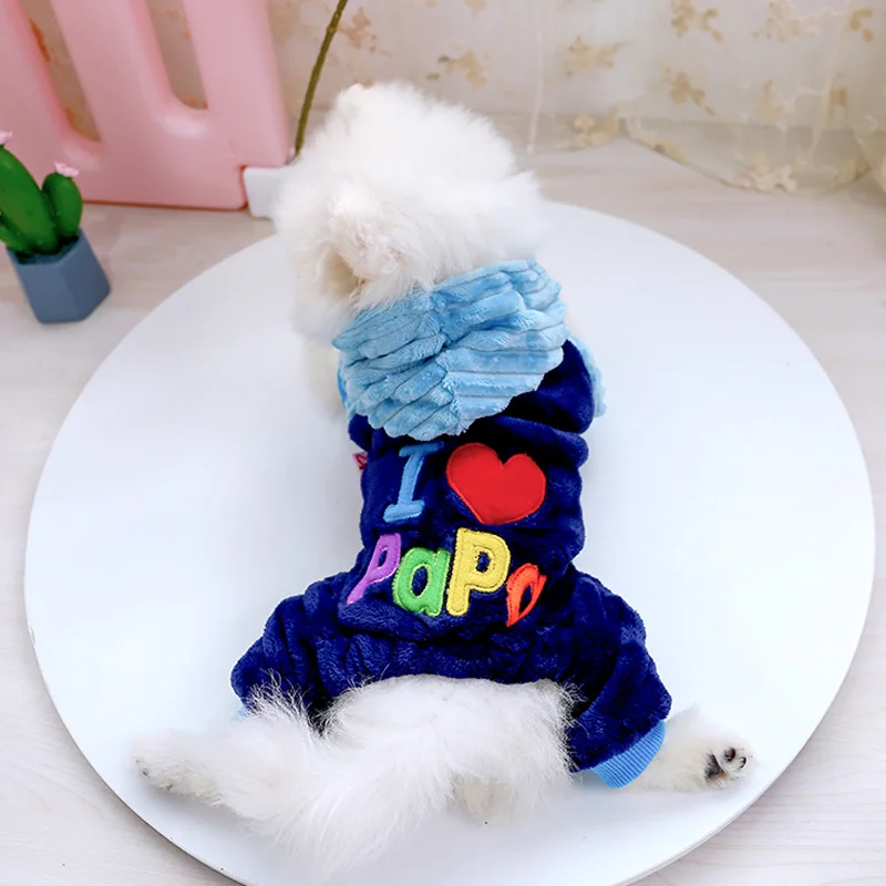 Petcircle/Модная зимняя одежда для собак с надписью I love papa and mama Одежда маленьких и
