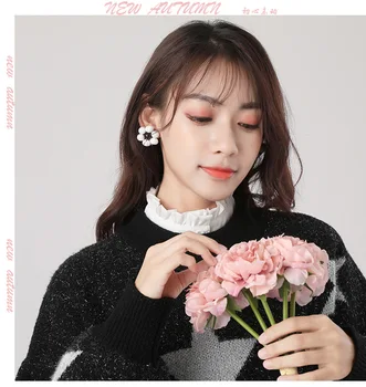 

2019 New Ladies Tie Black False Fake Collar Shirt Women Tank Top Detachable Collars Sequined Womans Detachable Collars White