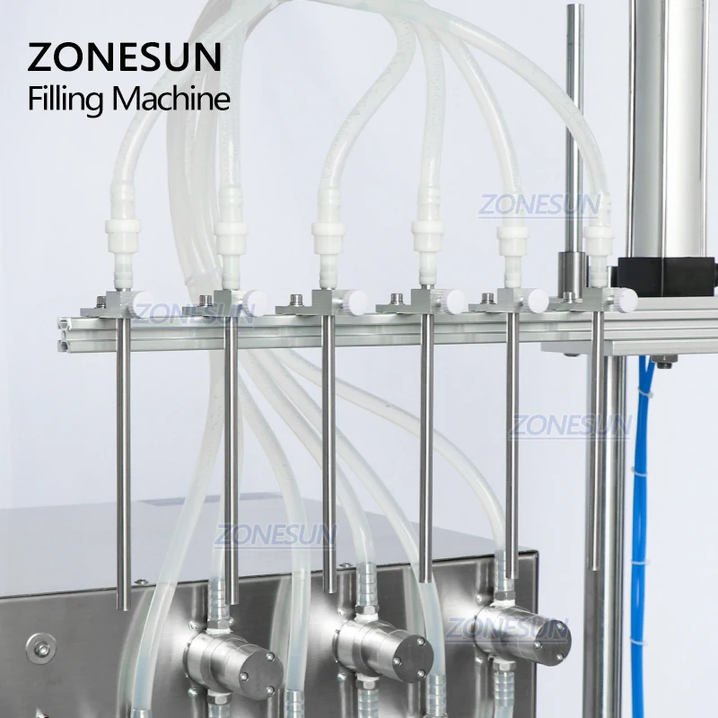 ZONESUN ZS-DTMP6M Automatic Liquid Essential Oil Lotion Vial Four Diving Heads Filling Machine With Bracket