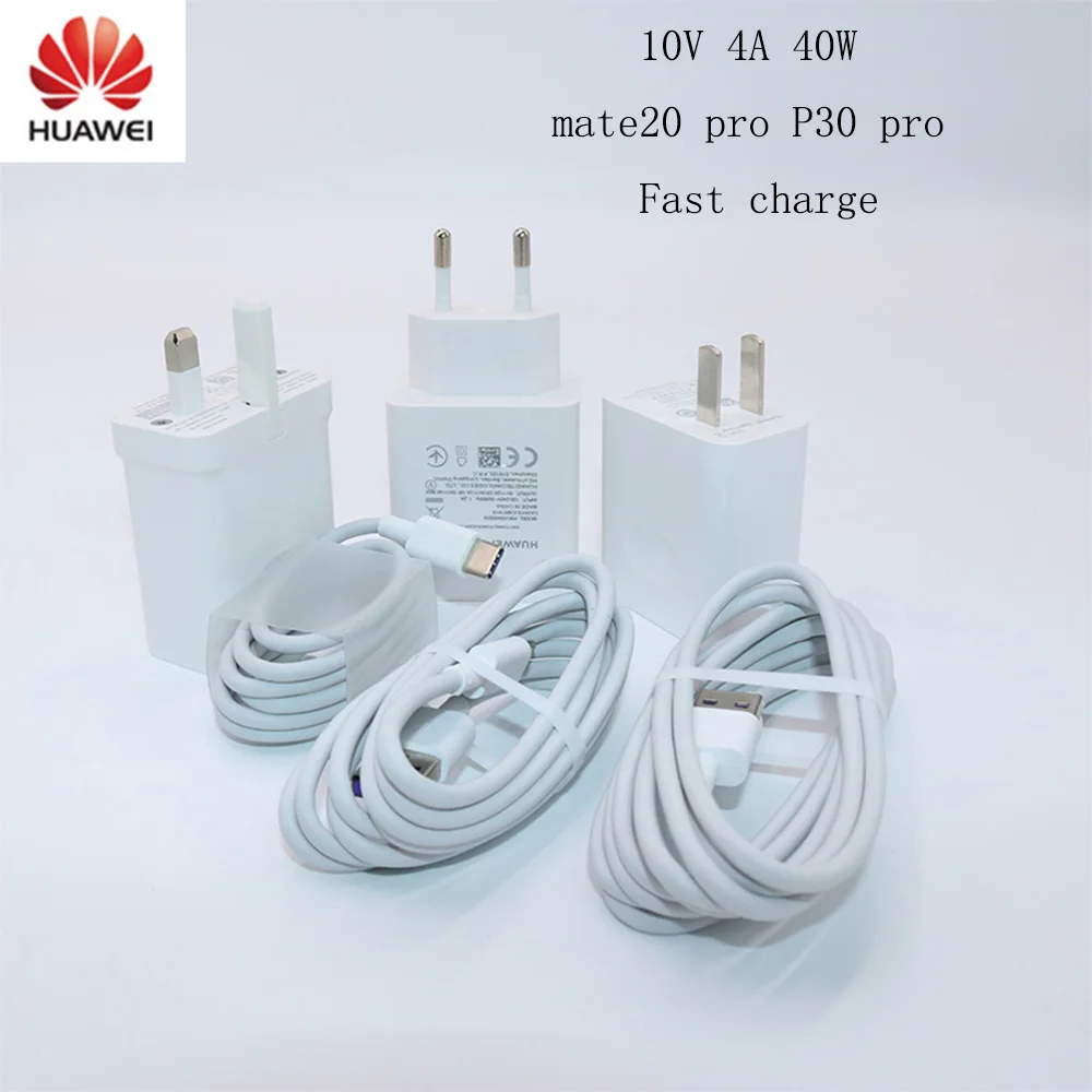huawei 10 в 4A 40 Вт Supercharge зарядное устройство mate 20 pro RS P20 P30 pro Супер зарядный адаптер Honor Magic 2 view 20