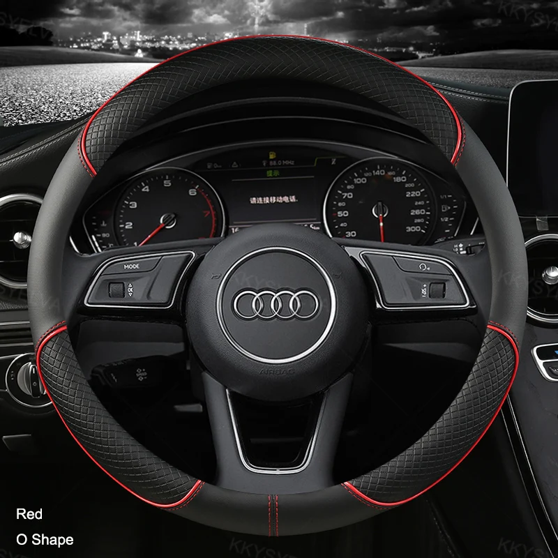Housse De Volant Cuir Pour Audi A1 A3 A4 A6 Q3 Q7 Etc. - Antidérapante, Taille 38 Cm, Facile à Poser