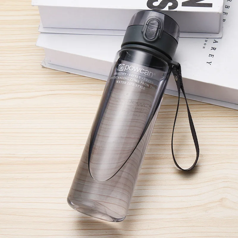 Спортивные бутылки для воды дорожная бутылка для воды Минималистичная шейкер бутылки 400 мл/500 мл пластиковая Удобная походная бутылка - Цвет: Transparent gray