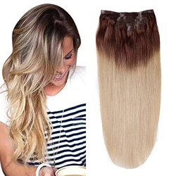 Toysww Remy Hair PU Seamless Clip In Human Hair Extensions Straight Full Head 100% Remy Human Hair Extensions 8 pcs 18 Clips