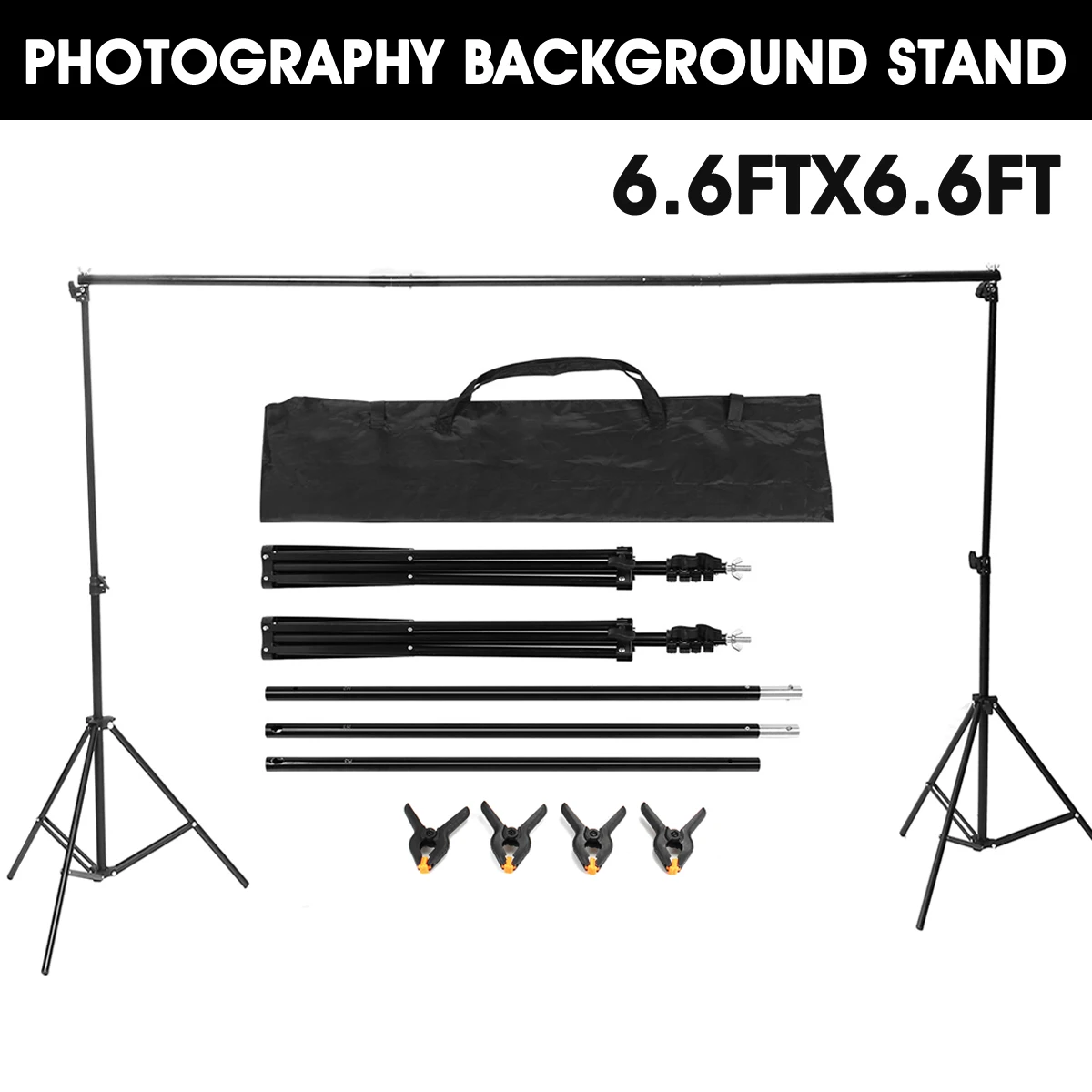 

Freya Aluminum Alloy Portable Photography Backdrop Background Stand Support Frame Tools Kit with Carrying Bag For Photo Studio