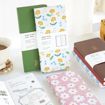 

2021 New Arrive Simple Solid Color Planner Monthly Weekly Notebook 84 Sheets Hand Account Notebook Student Supplies Stationery