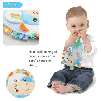 

Cartoon Animals Plush Toys Sleeping Toys Comforter Toys with Environmental Aprons Can Bite for Newborn Baby Boy Girl Children