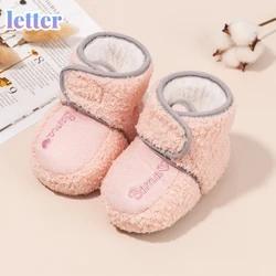 Bobora Botas de nieve de felpa para bebés recién nacidos, zapatos mullidos de 3 a 12 meses, con suela suave y forro polar bonito, para invierno