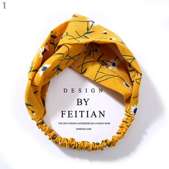 

2020 Korean Style Summer Lovely Hairband Women Hair Accessories Turban Twist Cross Headwrap Girl Floral Elastic Knotted Headwear