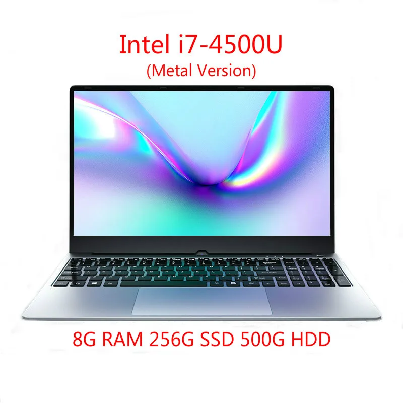 Metal 8G-256G-500G Ноутбук Intel i7 4500U 8 ГБ ОЗУ металлический/пластиковый корпус двухдиапазонный WiFi полноразмерная клавиатура игровой ноутбук нетбук ноутбук - Цвет: Metal 8G-256G-500G