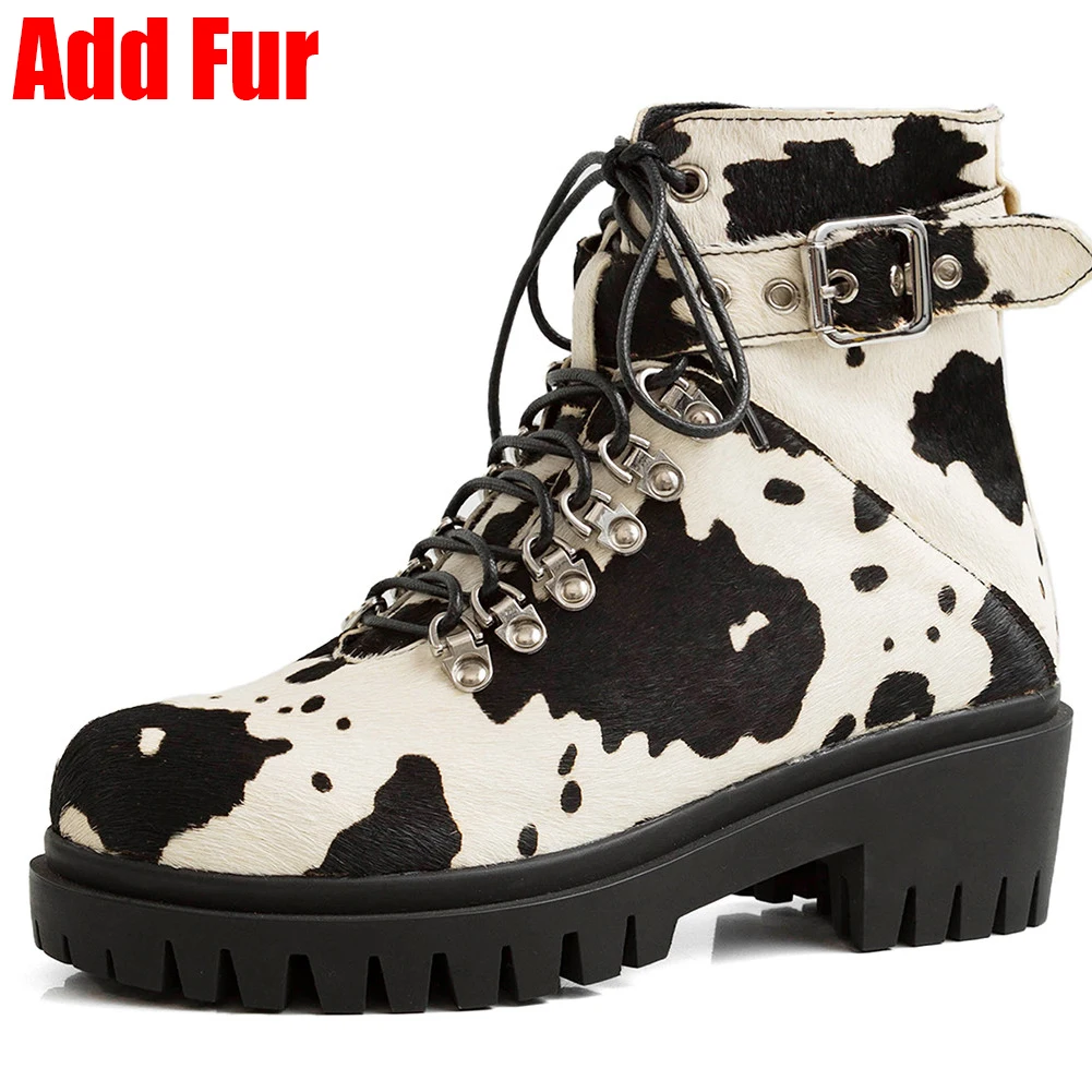 black add fur DORATASIA/Новинка, размеры 34-40, модные разноцветные ботинки для девочек, женские ботильоны высокого качества из конского волоса женская обувь на платформе года - Цвет: black add fur