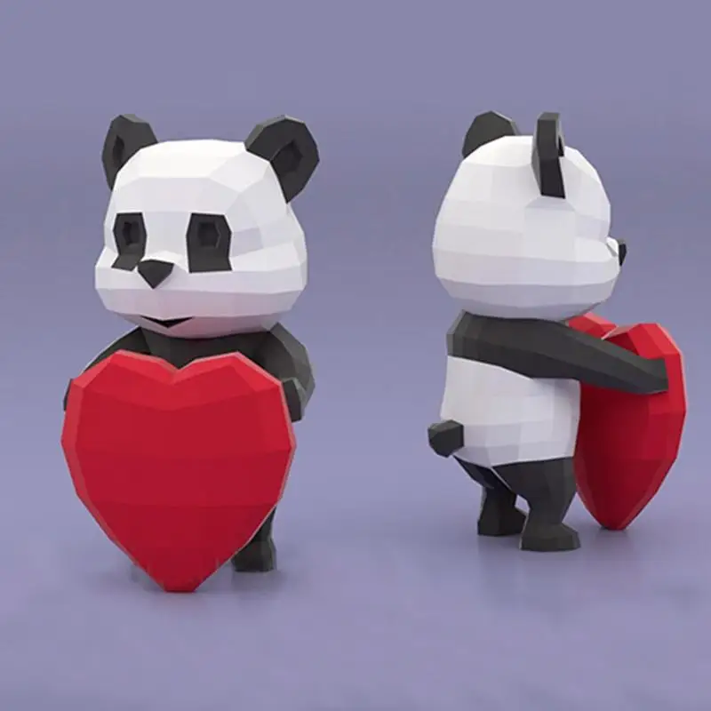Creative 3D Panda Paper Model DIY Manual Paper Model Hanging Toy For Kids Gifts 3D Panda Animal Papercraft Model Wall Decorative