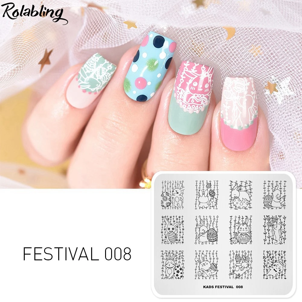 Пластины для стемпинга ногтей Rolabling, модная серия, дизайн ногтей, штамп, шаблон, изображение, трафареты, дизайн ногтей, штампы маникюрные инструменты