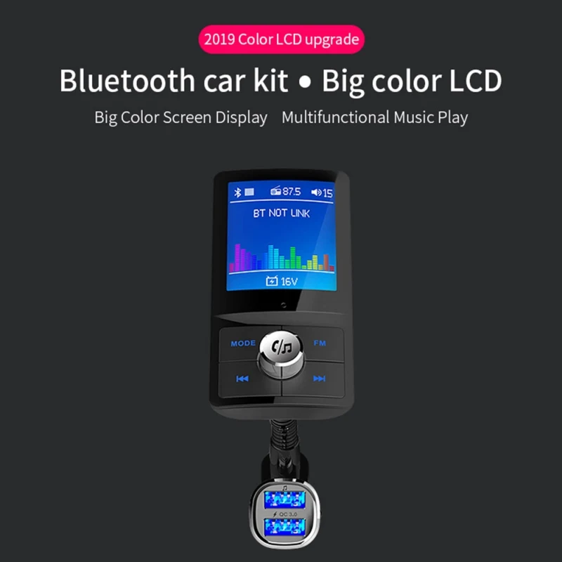 Автомобильный mp3 bluetooth handsfree BC43 fm-передатчик Автомобильный Mp3 беспроводной Hands-Free Bluetooth автомобильный аудио разъем двойной USB зарядное устройство