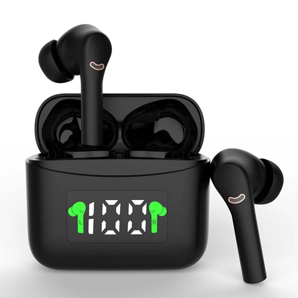 Bluetooth 5 2 Waterproof Headset with Microphone Noise Reduction LED Display