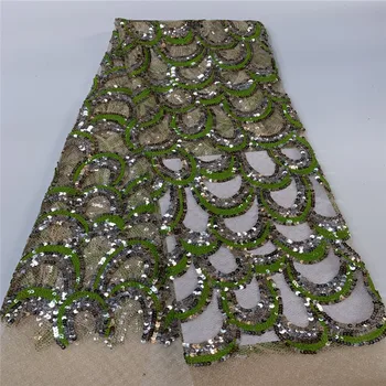 

Royal Blue Wholesale 2020 Latest Embroidered 3d Lace Fabric. High Quality African Tulle Net Lace Fabric With Sequins For Wedding