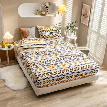 

New Product Printed Bed Sheet Milk Velvet Coral Velvet Bed Sheet Warm Skin-friendly Cartoon Pattern Elastic Band Mattress Sheet